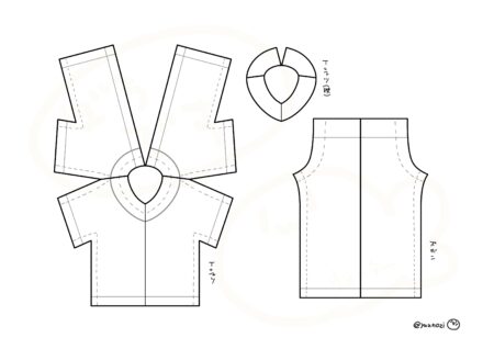プラモ用Tシャツ・ズボン型紙